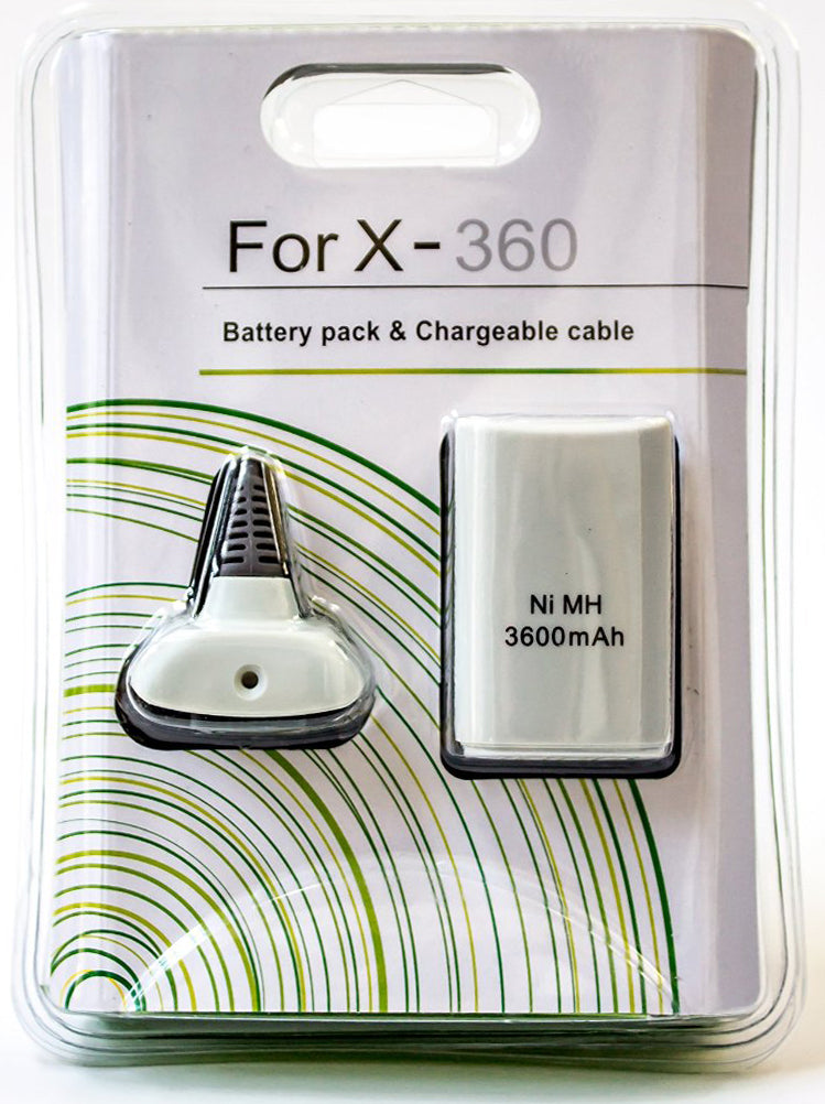 Xbox 360 Play N Charge Kit Battery and Charging cable - White - Xbox 360